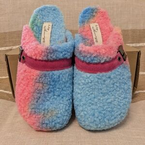 Vintage Havana Tie Dye Multi Shearling Clog Women's Size 8.5
